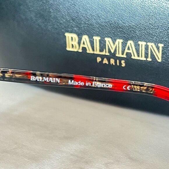 BALMAIN 56mm Modified Cat Eye Sunglasses, Polarized, Designer, Red Tortoise, NWT - Picture 7 of 16